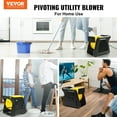 thumbnail image 3 of Pivoting Utility Fan, 600 CFM High Velocity Floor Blower for Drying Carpet Floors, Cooling, Ventilation & Exhaust, 300° Oscillating Air Mover, Portable for Home, Workshop, Garage, Commercial Use, 3 of 7