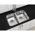 thumbnail image 3 of Ancona 32" Double Bowl Undermount Stainless Steel Kitchen Sink with Rear Drain, 3 of 4