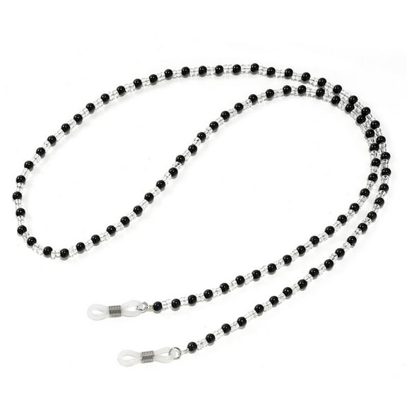 DESIGNICE Glasses Chain Anti-Oxidation Glasses Strap Non-Slip Design Easy to Store Glasses Holder,Black1