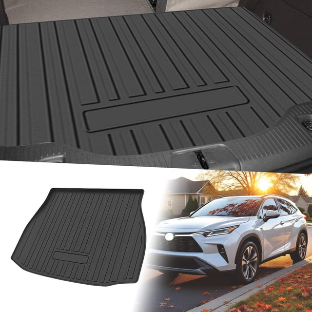 Unique Bargains Flat Face Cargo Liner Rear Trunk Mat Trunk Cargo Luggage Boot Tray Mat Vertical Stripes Pattern for Toyota Venza 2022-2024 Anti-Slip