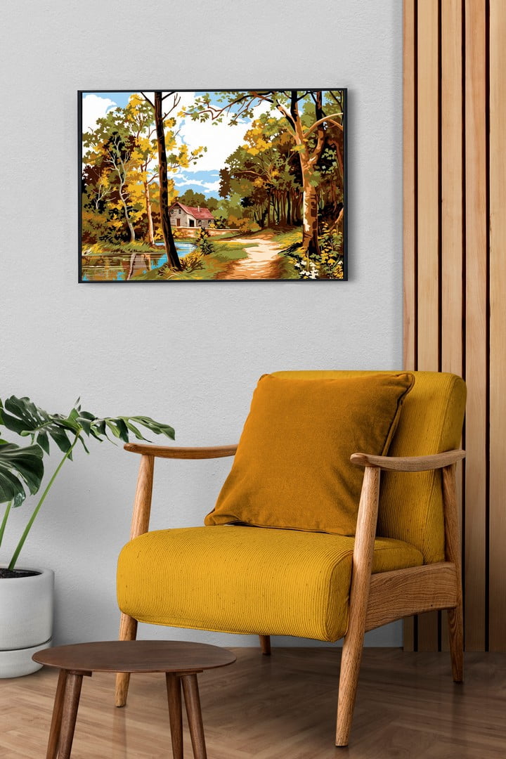 Needlepoint canvas for halfstitch without yarn Quiet Autumn SE929.534 Seg De Paris Printed Tapestry Canvas