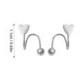 thumbnail image 3 of VBARHMQRT Sterling Silver Earrings Flat Backs No Snag Spring Stud Earrings Women's Simple Personality Stud Earrings Temperament Love Earrings Pearl Drop Earrings for Women Silver Stick On Earrings, 3 of 9
