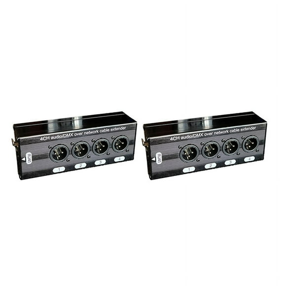 2Pc 4-Channel 3-Pin XLR Audio and DMX over Network Cable Extender, DMX512 Network Signal Extender , Male