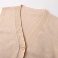 thumbnail image 5 of Sweater Vest Women V Neck Button Down Sleeveless Knit Cardigan Vest (Khaki M), 5 of 7