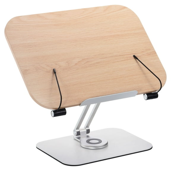Book Stand for Reading, 360 Rotate Adjustable Book Holder Cookbooks Stand with Page Clips for Books Textbook