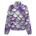 thumbnail image 5 of Jackets for Women Winter Coat Jackets Flannel Stand Collar Jacket(Purple Glitter Scale Print,Size:S-4XL), 5 of 7