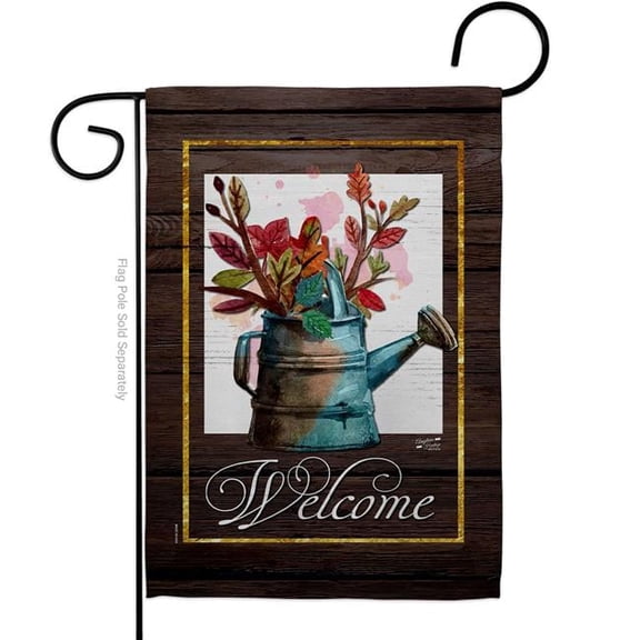 Angeleno Heritage G130357-BO 13 x 18.5 in. Welcome Waterin Can Sweet Life Home Vertical Garden Flag with Double-Sided House Decoration Banner Yard Gift