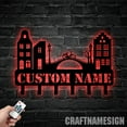 thumbnail image 3 of Craftnamesign Custom Ancient Town Metal Key Holder, Hometown Decor Key Holder, Metal Key Hanger, 3 of 5