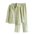 thumbnail image 2 of Winter Pajamas for Women Set,Long Sleeve Button Down Cardigans,Elastic Waist Drawstring Trouser with Pockets, 2 of 4