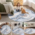 thumbnail image 5 of Marble Texture 4FT Round Area Rugs for Living Room 111 Elegant Blue Gray Tone Water Effect Ultra-Thin Non-Slip Round Rugs Machine Washable Low Pile Circle Carpet for Bedroom Kitchen Nursery, 5 of 9
