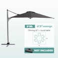 thumbnail image 3 of COSIEST 9FT Gray Double Top Cantilever Outdoor Umbrellas, Large Square Windproof Patio Umbrella for Garden, Deck, Pool, 3 of 8
