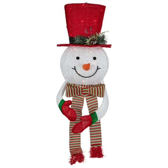 Northlight 21.5" Lighted Snowman with Red Top Hat Christmas Tree Topper - 21.5