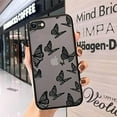 thumbnail image 2 of for iPhone 14 Pro Max Butterfly Case, Aesthetic Black Butterfly Translucent Matte Soft TPU Bumper Case Cute Animal Print Pattern Design Women Girls Teen, Hard PC Back Clear Protective Phone Cover, 2 of 16