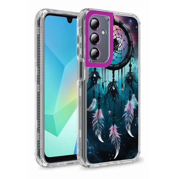 Rosebono Compatible With Samsung Galaxy A17 / A26 / F17 / M17 Case, Crystal Clear Frame Graphics Design 3-Layer Hybrid Case For Samsung Galaxy A17 / A26 / F17 / M17 (Dream Catcher)