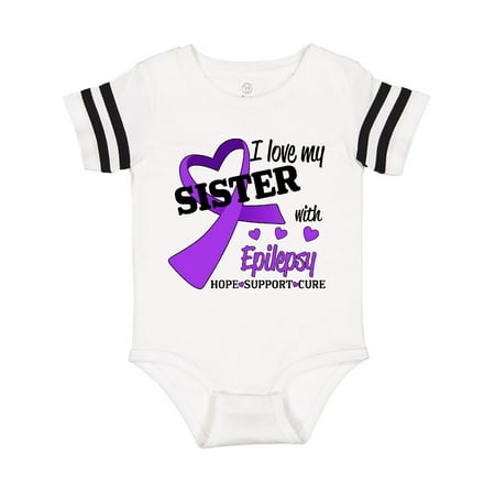 

Inktastic I Love my Sister with Epilepsy Hope Support Cure Gift Baby Boy or Baby Girl Bodysuit