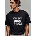thumbnail image 3 of I Survived La Chancla Print, Men's Crew Neck Short Sleeve Summer Cotton T-shirt, Casual Comfy Top For Daily Wear, 3 of 7