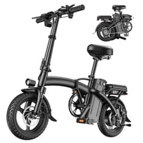 A14 Electric Bike for Adults, 48V 10Ah Battery Peak 700W Motor, 20 MPH Max Speed, 25KM Range, 14*2.125inch Tires with Front & Rear Racks, Electric Commuter Bicycle for Daily Use