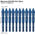 thumbnail image 5 of Concrete Drill Bit Set 4 Piece Multipurpose Carbide Tipped Triangular Bits 1/4" 5/16" 3/8" 1/2" for Tile Brick and Hard Stone Masonry Drilling, 5 of 9
