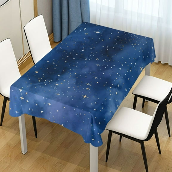 Ryvnso Nights with Stars Rectangle Table Cloth Tablecover Dinning Tablecloth 54"x72"