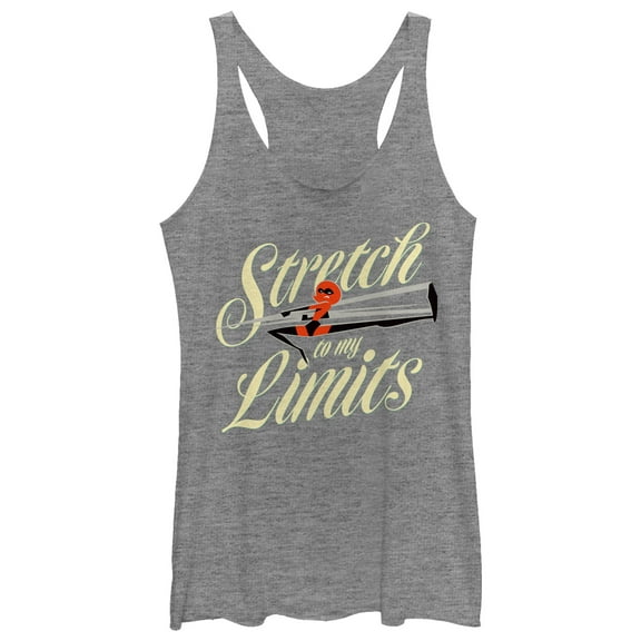 Women's The Incredibles 2 Stretch to My Limits  Racerback Tank Top Gray Heather Small