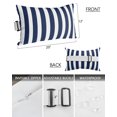 thumbnail image 3 of Pack of 2 Outdoor Lumbar Pillow Covers 12x20 Inch, Navy Blue Striped Waterproof Throw Pillow Covers Set, Modern Farmhouse Blue White Stripes Decorative Cushion Cases for Patio Porch Car, 3 of 7