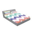 thumbnail image 2 of Ambesonne Geometric Fitted Sheet & Pillow Sham Set, Large Zig Zag Pattern, Queen, Multicolor, 2 of 2