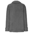 thumbnail image 5 of Herrnalise Womens 2024 Winter Fuzzy Fleece Jacket Color Block Patchwork Cardigan Coats Outerwear with Pockets Lapel Collar Fleece Jacket Dark Gray,S, 5 of 6