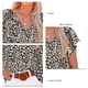 thumbnail image 4 of Blusa floral de manga corta con cuello en V y estampado de flores para mujer Camisa holgada informal elegante para mujer para verano Negro XL, 4 of 5