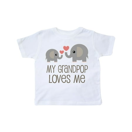 

Inktastic My Grandpop Loves Me Elephant Gift Toddler Boy or Toddler Girl T-Shirt