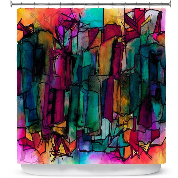 Shower Curtains 70" x 73" from DiaNoche Designs by Julia Di Sano - Facets of The Self 1