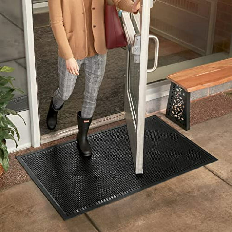 Ultralux Premium Indoor Outdoor Entrance Mat | Absorbent, Strong, Anti-Slip Entry Rug Heavy Duty Doormat | Brown