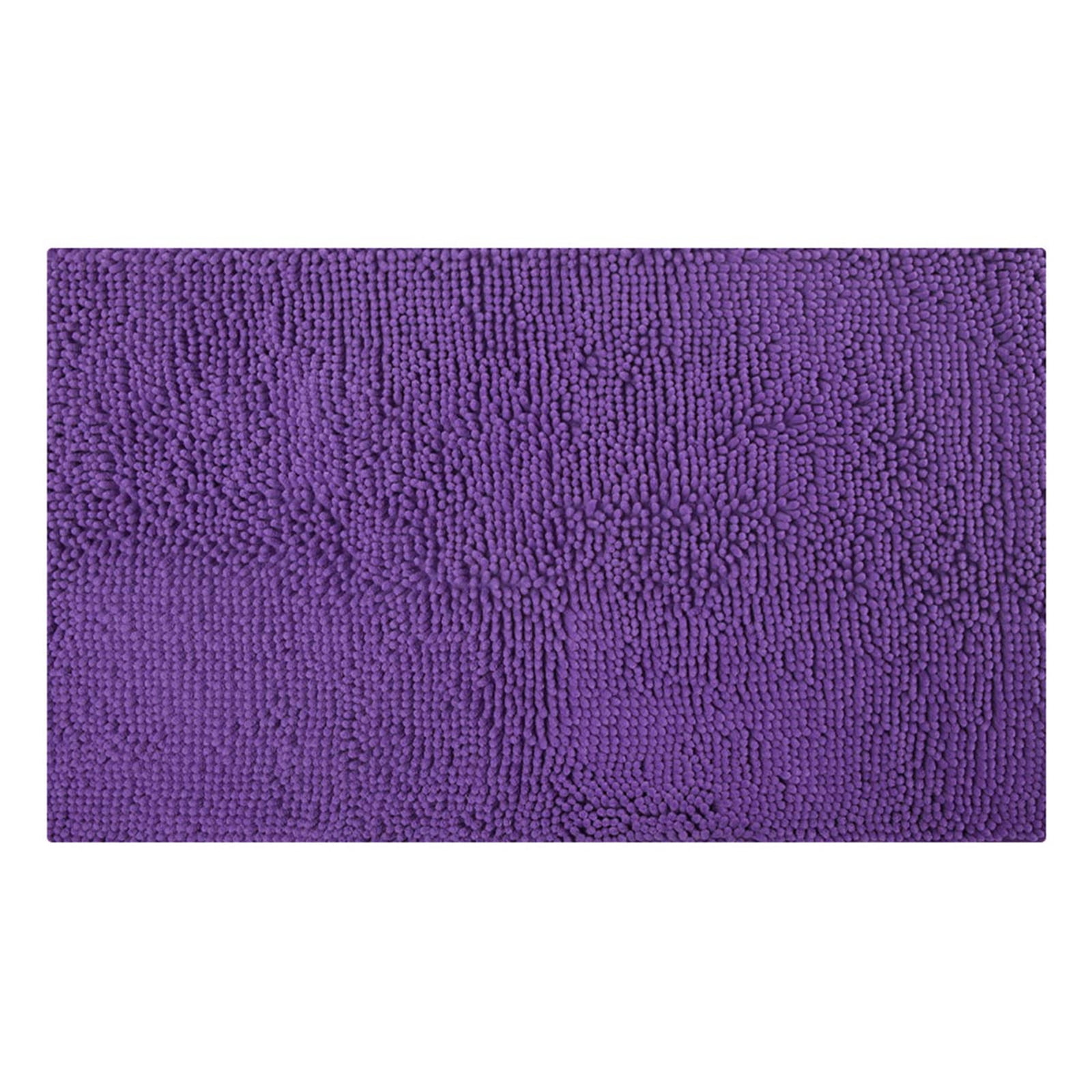 Bathroom Rugs Bath Mat Thick Soft Absorbent Chenille Bath Mats for Bathroom, Microfiber Dries Quickly, Shaggy Washable Rug, Plush Durable Rug, Bathtub and Shower Floor, 35" x 24", Purple