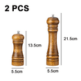 thumbnail image 2 of Salt and Pepper Grinder Mill Spice Shaker Solid Wood with Adjustable Ceramic Grinder Kit 2pcs, 2 of 5