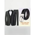 thumbnail image 2 of Mens Tuxedo Slim Fit Wedding Suits for Groom Groomsmen, Dinner Jacket Vest Pants Body Smooth Buckle Belt Set for Men, 4pcs Slim Fit Suit Elegant Classic Business Meeting Prom Dail, 2 of 8