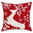 thumbnail image 2 of Fundas de almohada navideñas para decoraciones navideñas, 18 x 18 pulgadas, juego de 4 fundas de almohada de cojín de decoraciones rojas para sofá, 2 of 5