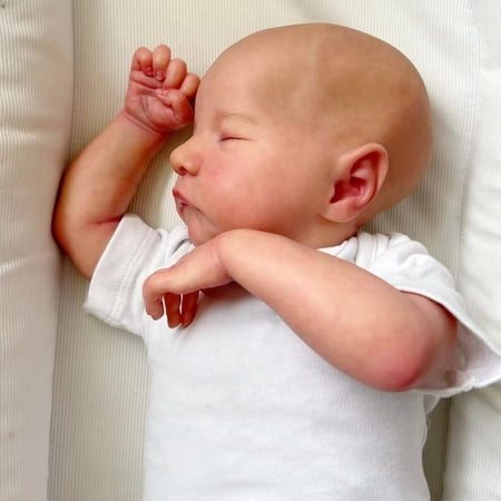 19 Inch Soft Silicone Reborn Levi Asleep Baby Doll Toy For Girl Cloth Body Kid Dress Up Boneca Bebe 3D Skin with Visible Veins