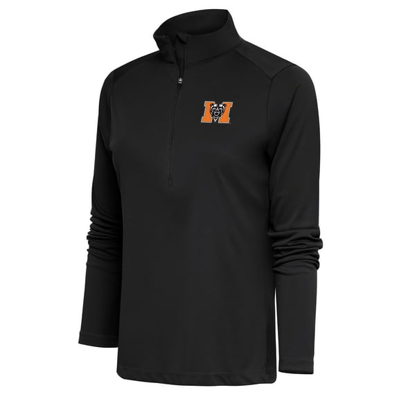 Women's Antigua  Black Mercer Bears  Tribute Half-Zip Top