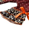 thumbnail image 4 of Infant Thanksgiving Long Sleeve Jumpsuit Bow Headband Cartoon Turkey Print Ruffle Decoration Spring Clothing, 4 of 5