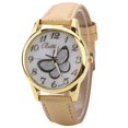 thumbnail image 1 of Reloj de cuarzo con banda de cuero de PU de moda Reloj femenino con patrón de esfera de mariposa (Oro), 1 of 3