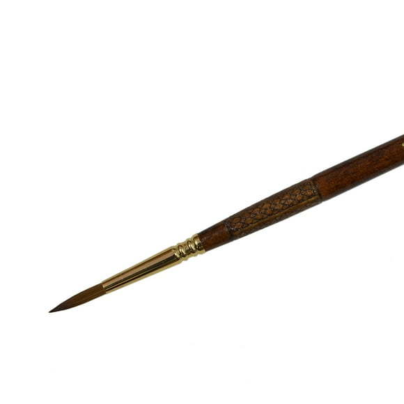 Escoda Reserva 2420 Series Artist Oil & Acrylic Long Handle Paint Brush, Pointed Round, Size 6, Pure Kolinsky