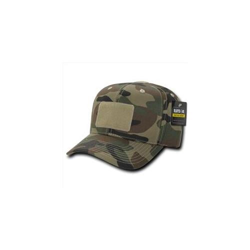 Rapdom Tactical T77-WDL Ripstop Operator Cap - Woodland Camo, Hook & Loop Patches