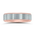 thumbnail image 1 of SZUL Women's 6mm Contemporary Two Tone 10K White and Rose Gold Wedding Band, 1 of 4