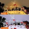 thumbnail image 2 of Christmas Light Up Reindeer Decoration Outdoor Lighted Deer Family with Bow 2D Waterproof Metal Reindeer for Yard Patio Lawn Garden Party Decor, 2 of 7