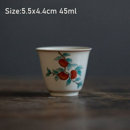 

45ml Boutique Retro Plant Ash Glaze Ceramic Teacup Handmade Tea Bowl Chinese Teaset Accessories Master Cup Portable Personal Cup