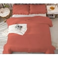 thumbnail image 6 of 5 Piece Luxury Vintage Ruffle Pattern Comforter By D.N.G. BEDDINGS Set Premium Super Soft, All Season, 800 Thread Count 100% Egyptian Cotton Full/Queen Size Brick Red Color, 6 of 8