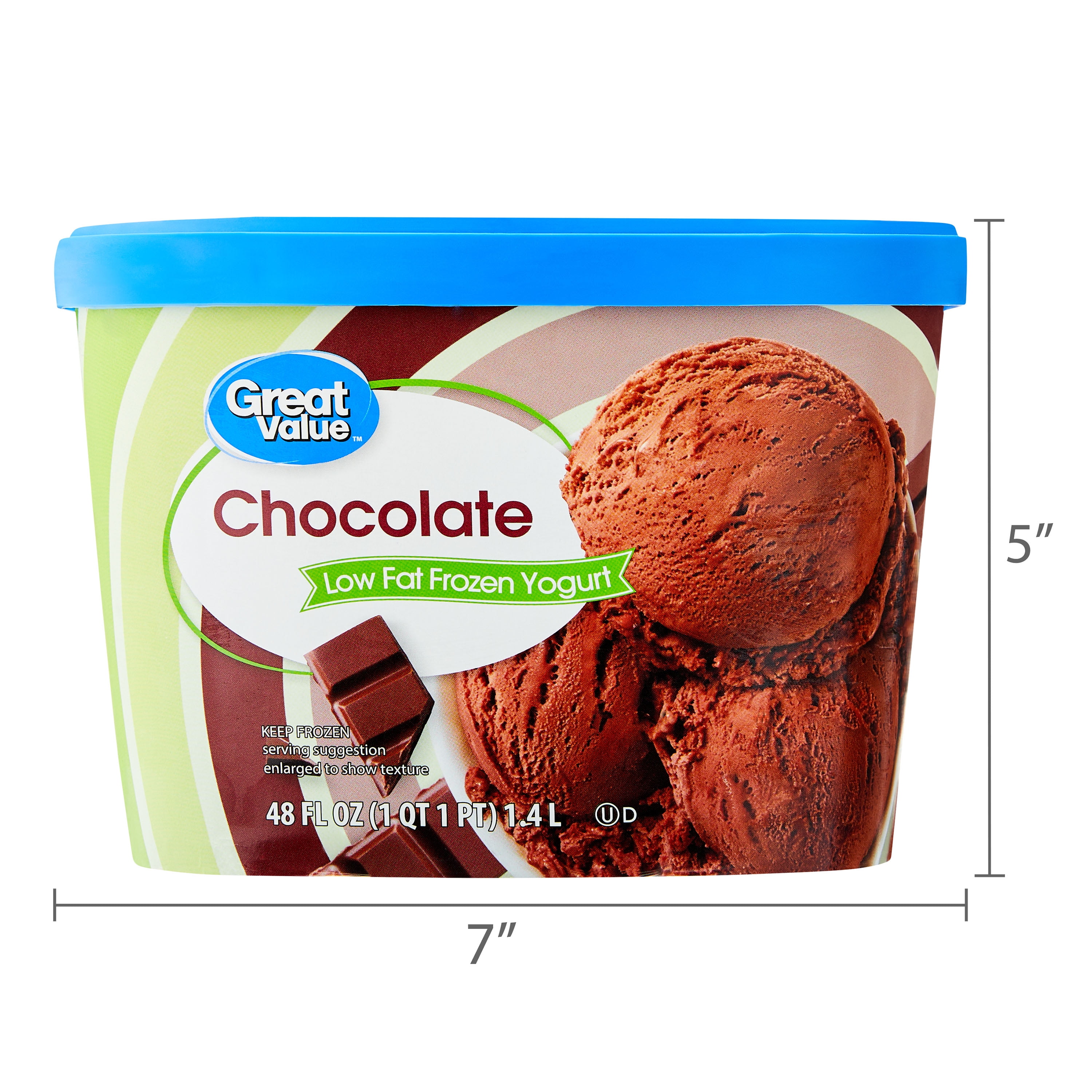 Great Value Chocolate Low Fat Frozen Yogurt, 48 fl oz Tub