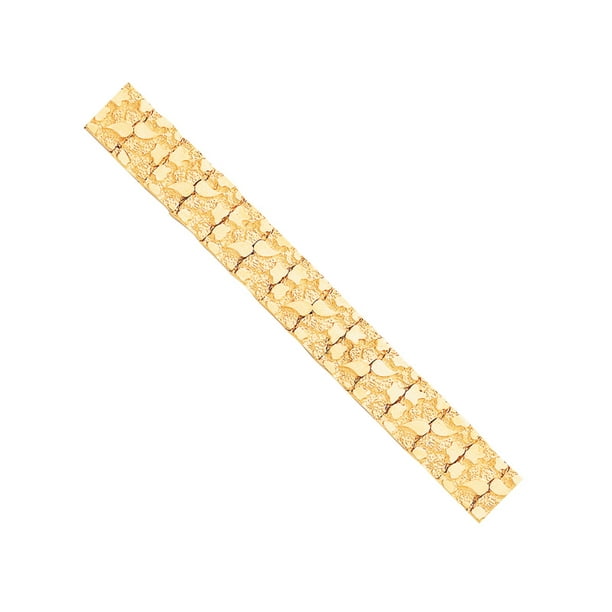 Primal Gold Primal Gold 10 Karat Yellow Gold 15mm Nugget Bracelet Walmart Com Walmart Com