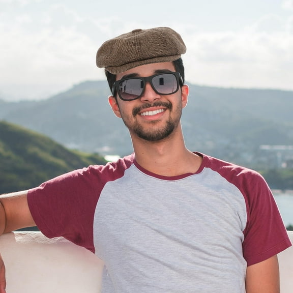 MUSEYA 1Set Women's Beret Hat Light Brown Retro Style for Outdoor Activities and Traveling