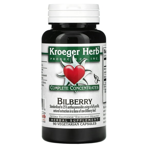Bilberry, 90 Vegetarian Capsules, Kroeger Herb Co
