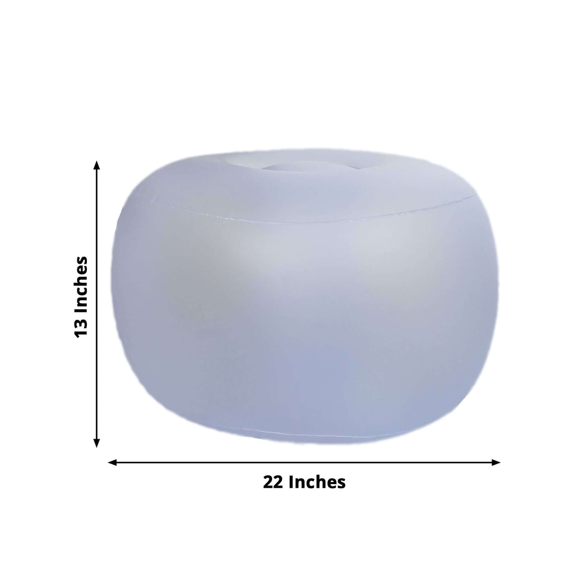 Efavormart 22" LED Light Up Inflatable Waterproof Ottoman Furniture, Illuminated Battery Operated With Remote Control